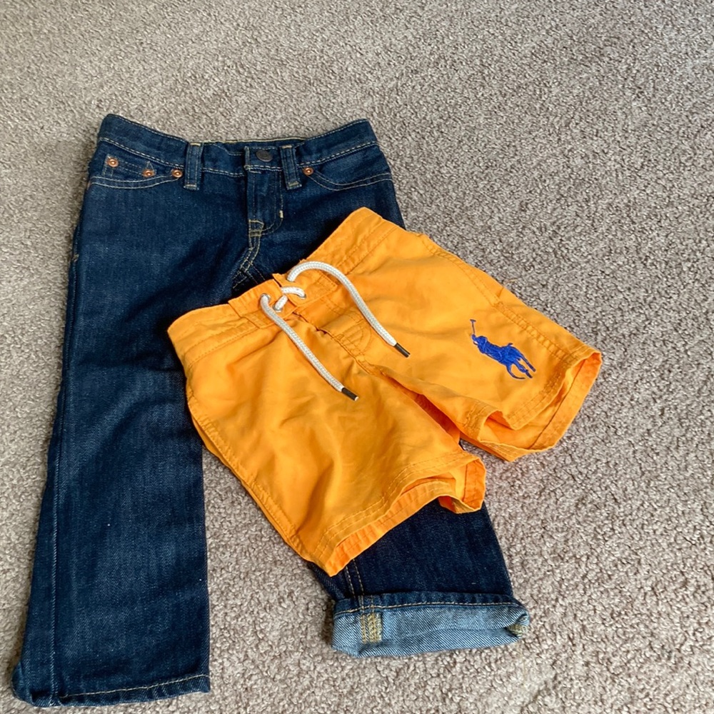 Boys Polo Ralph Lauren jeans and swim trunks 2T